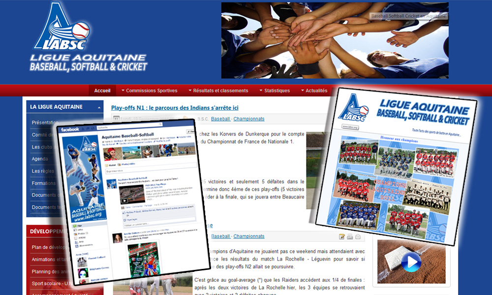 Le site de la Ligue, la newsletter et Facebook : 3 outils pour la promotion du Baseball et du Softball en Aquitaine